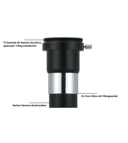 Vixen 2x Barlow Lens with T2 Thread