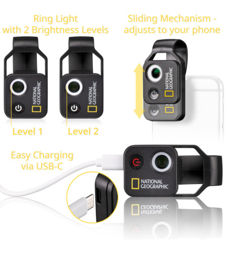 Handy microscope with CPL, 200x,  NATIONAL GEOGRAPHIC