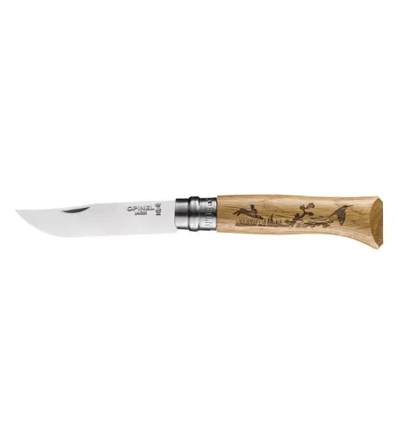 Нож Opinel N&deg;08 из нержавеющей стали, дуб, звериный заяц