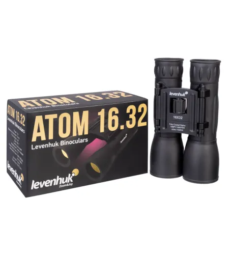 Levenhuk Atom 16x32  Компактный, Влагостойкий, Карманный Бинокль с Призмой Руф