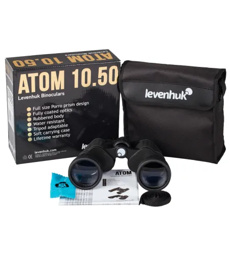Levenhuk Atom 10x50 Compact Porro Prism Waterproof Binoculars