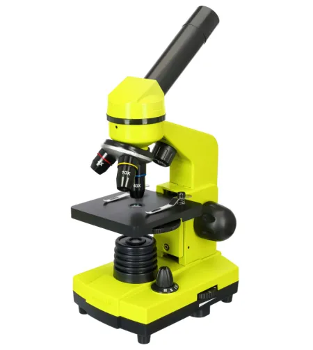 Mikroskopas Levenhuk Rainbow 2L Lime 40x-400x su eksperimento komplektu K50