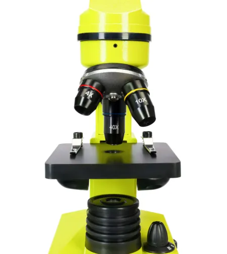 Mikroskopas Levenhuk Rainbow 2L Lime 40x-400x su eksperimento komplektu K50