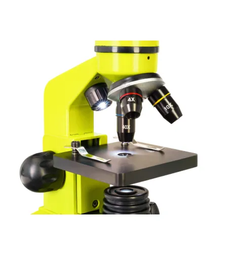 Mikroskopas Levenhuk Rainbow 2L Lime 40x-400x su eksperimento komplektu K50