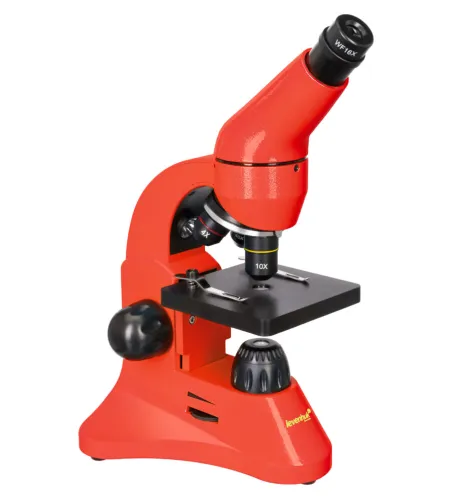 Microscope Levenhuk Rainbow 50L PLUS Orange 64x–1280x with experimental kit K50