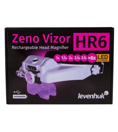 Levenhuk Zeno Vizor HR6 Head Rechargeable Magnifier 1.5x/2x/2.5x/3x/3.5x/8x