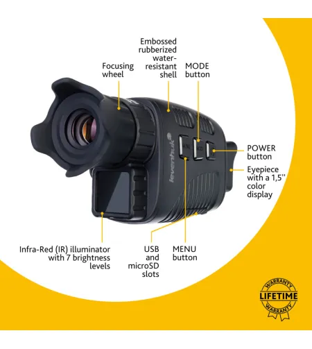 Naktinio matymo skaitmeninis monoklis Levenhuk Halo 13x