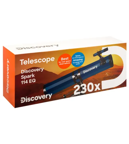 Teleskopas su knyga Discovery Spark 114 EQ (EN)