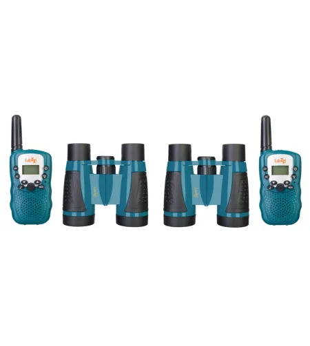 Walkie Talkie and Binoculars Set, Levenhuk LabZZ WTT10, Blue