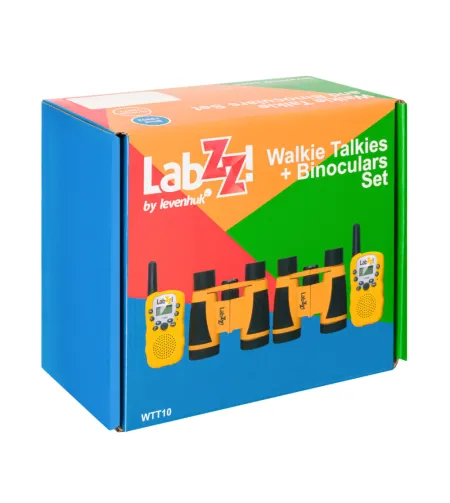 Walkie Talkie and Binoculars Set, Levenhuk LabZZ WTT10, Blue