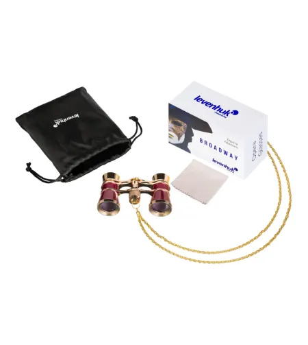 Levenhuk Broadway 325B operos žiūronai bordo-auksinė