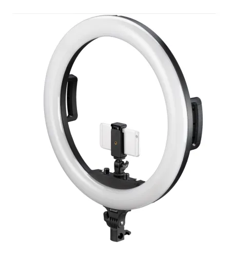 BRESSER STR-48B Bi-Color LED Ring Lamp 48W with Dimmer and Support for Camera and Smartpho