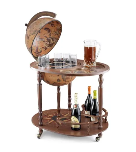 Trolley globe Zoffoli with drink cabinet and tray Giasone