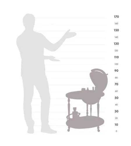 Trolley globe Zoffoli with drink cabinet and tray Giasone