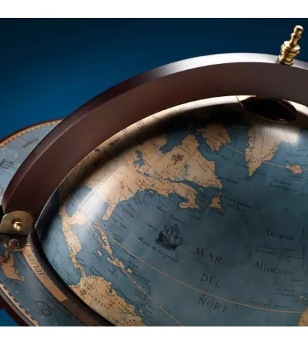 Da Vinci floorstanding globe drinks cabinet Zoffoli on wheels Blue Dust