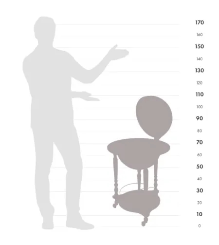 Da Vinci floorstanding globe drinks cabinet Zoffoli on wheels Rust