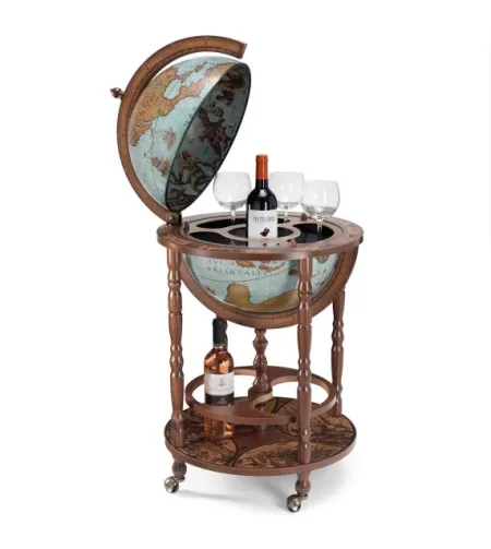 Elegant bar globe Zoffoli with wheels Minerva Blue Ocean