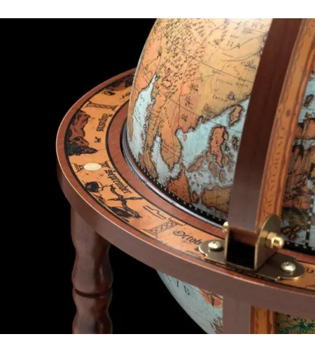 Elegant bar globe Zoffoli with wheels Minerva Blue Ocean