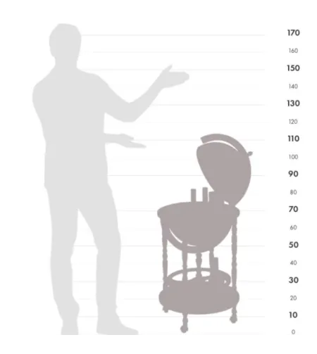 Elegant bar globe Zoffoli with wheels Minerva Blue Ocean