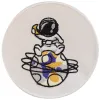 Emblema Fil Mécanique Astronautas sėdi planetoje