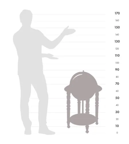 Elegance design bar globe Zoffoli on casters Noir