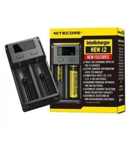 Nitecore Intellicharger i2 Naujas 2 lizdų ličio jonų NiMH universalus akumuliatoriaus įkro