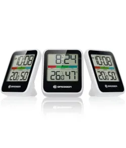 BRESSER Climate Monitor Thermometer/Hygrometer DCF Three-piece Set white