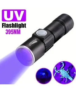 UV ultravioletinių spindulių LED žibintuvėlis 395 nM su priartinimu