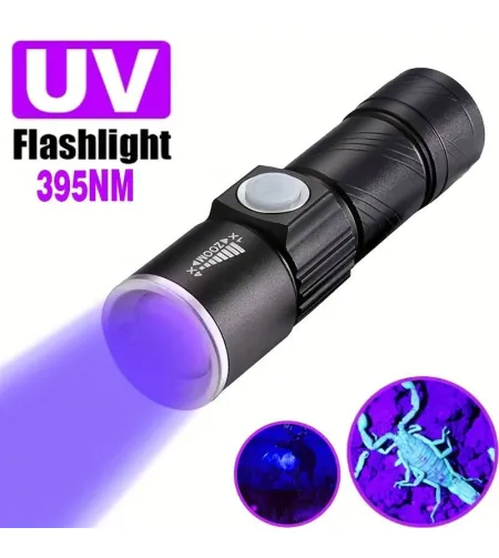 UV Ultra Violet LED Flashlight Blacklight Light 395 nM Inspection Lamp Torch