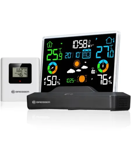 BRESSER Radio-Controlled Colour Weather Station with Frameless Display