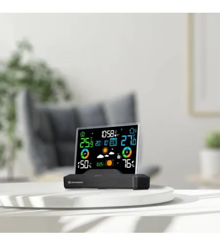 BRESSER Radio-Controlled Colour Weather Station with Frameless Display