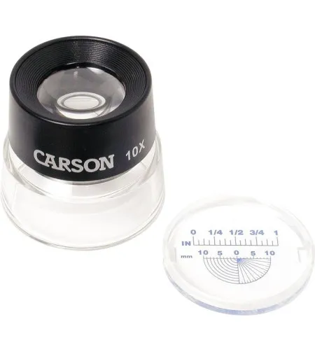 Лупа Carson Lumi 10x, со съемной измерительной шкалой