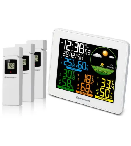 BRESSER Colour Weather Station with 3 Sensors