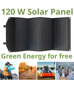 BRESSER Мобильное солнечное зарядное устройство 120 Вт с выходом USB и DC