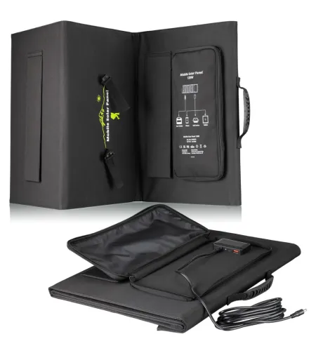 BRESSER mobilus saulės įkroviklis 120 vatų su USB ir nuolatinės srovės išvestimi