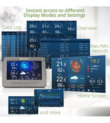 Метеостанция WIFI HD TFT Professional Weather Center с датчиком 7-в-1