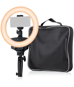 BRESSER BR-22B Bi-colour LED ring light with handle and tripod connection