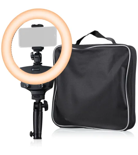 BRESSER BR-22B Bi-colour LED ring light with handle and tripod connection
