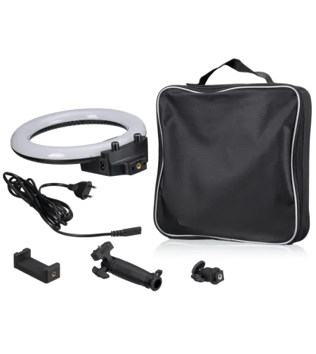 BRESSER BR-22B Bi-colour LED ring light with handle and tripod connection