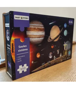 Saulės sistema. Interaktyvi medinė dėlionė latvių kalba