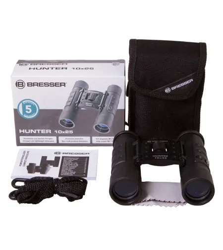 Bresser Hunter 10x25 Compact Roof Prism Waterproof Pocket Binoculars