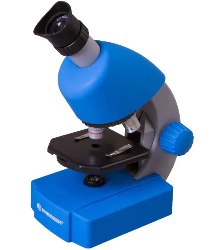 Microscope, Bresser Juniors 40x-640x BLUE with experiment kit, with phone adaptor
