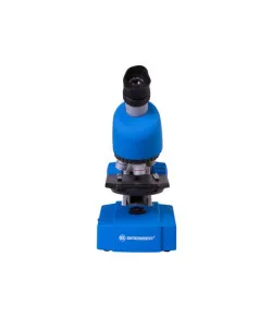 Mikroskopas Bresser Junior 40-640x, Mėlyna su eksperimento komplektu, su telefono adapteri