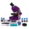 Microscope, Bresser Junior 40x-640x, violet with experiment kit, with phone adaptor
