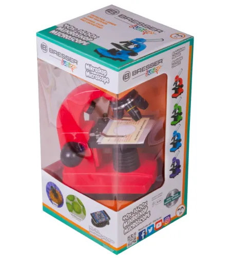 Mikroskopas Bresser Junior Biolux SEL 40–1600x, raudonas