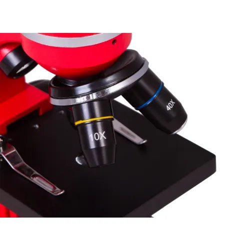 Mikroskopas Bresser Junior Biolux SEL 40–1600x, raudonas