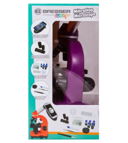 Микроскоп Bresser Junior Biolux SEL 40–1600x, фиолетовый