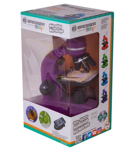 Микроскоп Bresser Junior Biolux SEL 40–1600x, фиолетовый