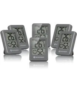 BRESSER Temeo Hygro Indicator 6 piece set Thermo-/Hygrometer grey