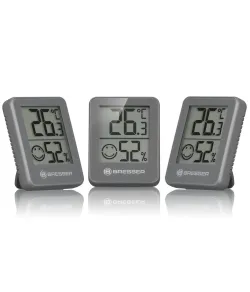 BRESSER Temeo Hygro Indicator 6 piece set Thermo-/Hygrometer grey